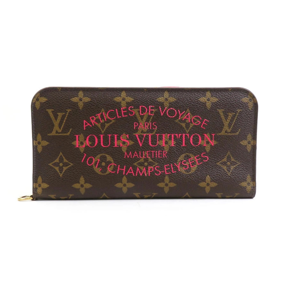 Louis Vuitton Round Zip Long Wallet Ikat Flower Portefeuille Canvas Rose Pink